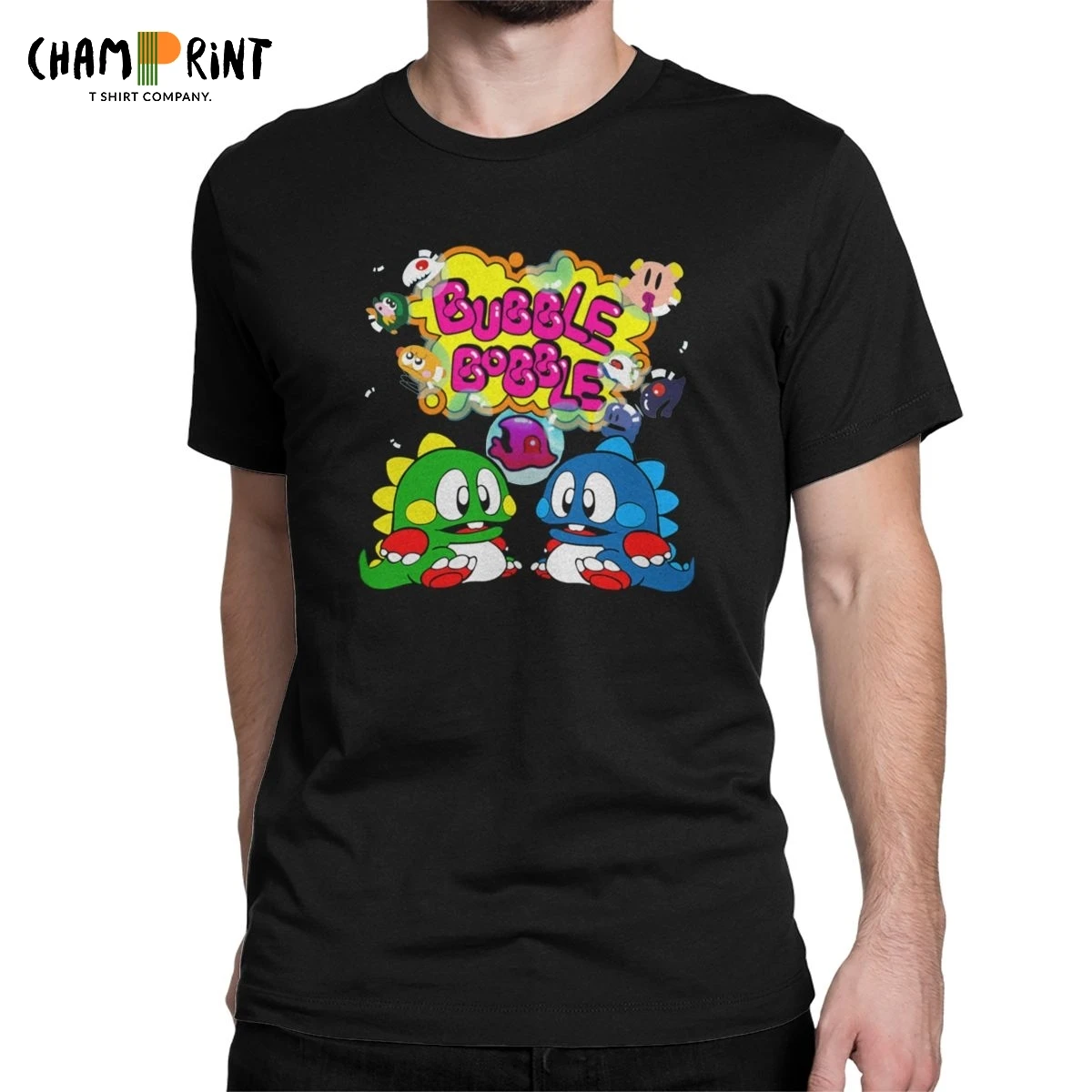 

Bubble Bobble Retro Cute FC Console Game T-Shirt for Men Fashion Cotton Tee Shirt O Neck T Shirt Birthday Present Clothes