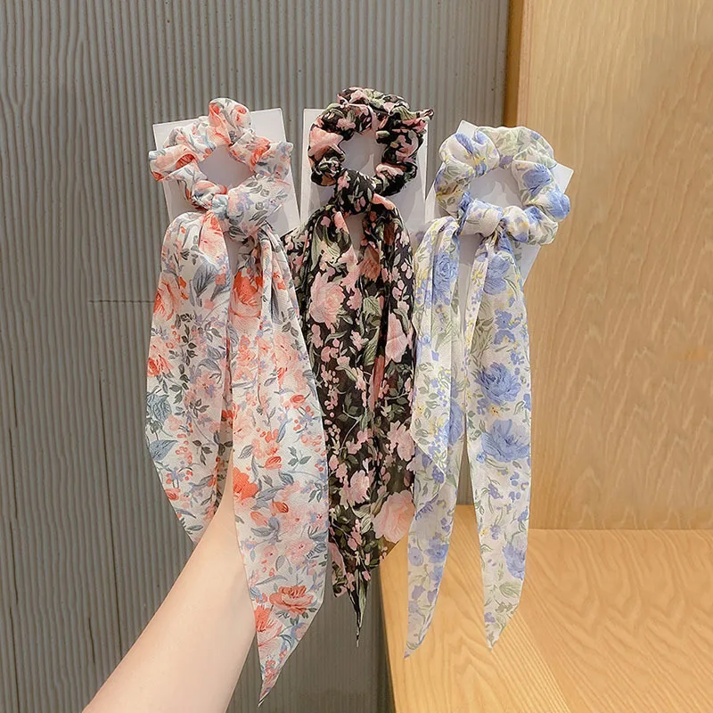 

French Streamer Head Rope 2021 New Headband Female Summer Tied Hair Headdress Ribbon Tied Ponytail Large Intestine Hair Ring