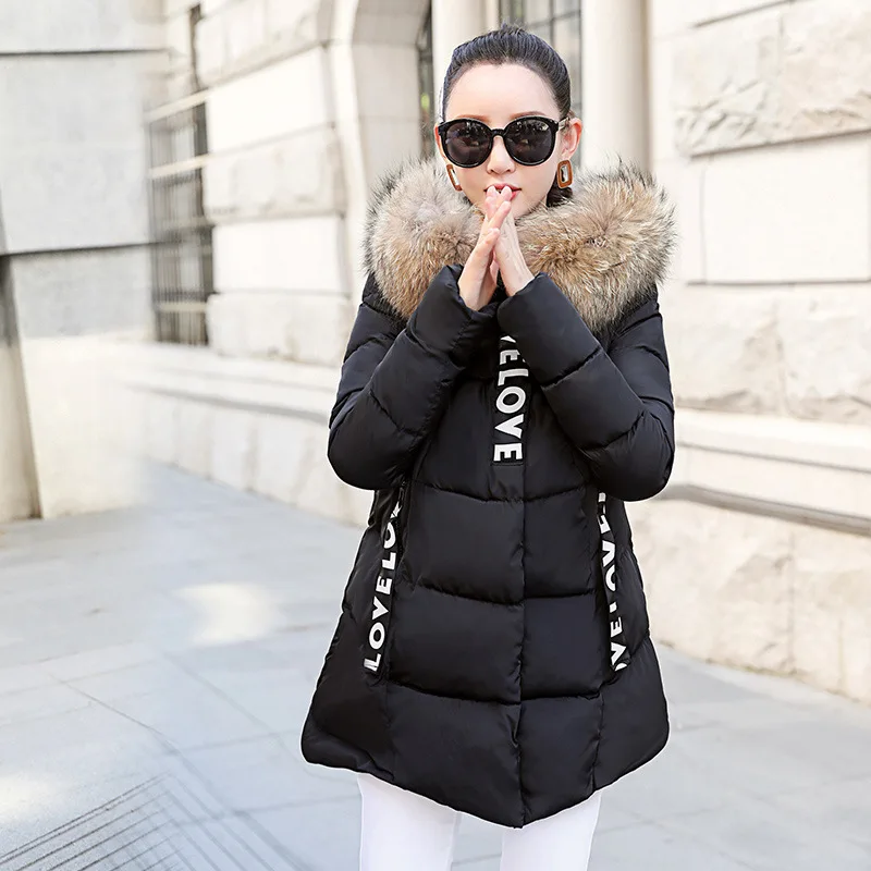 

JCHB 2021 Winter Jacket Women Warm Coat Female Jacket Korean Style Parkas Woman Cotton Down Big Fur Collar Mujer Chaqueta Pph13