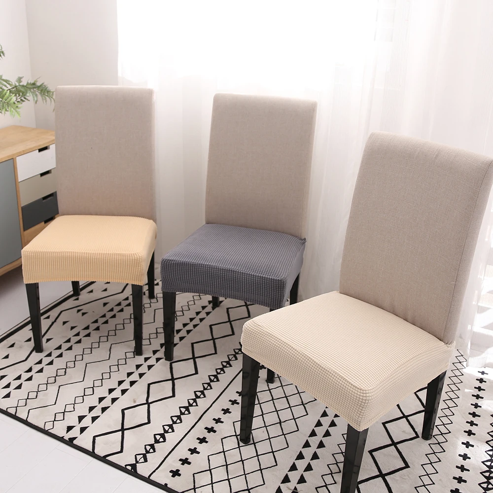 Современный спандекс эластичный Чехол для стула однотонное цветное сиденье