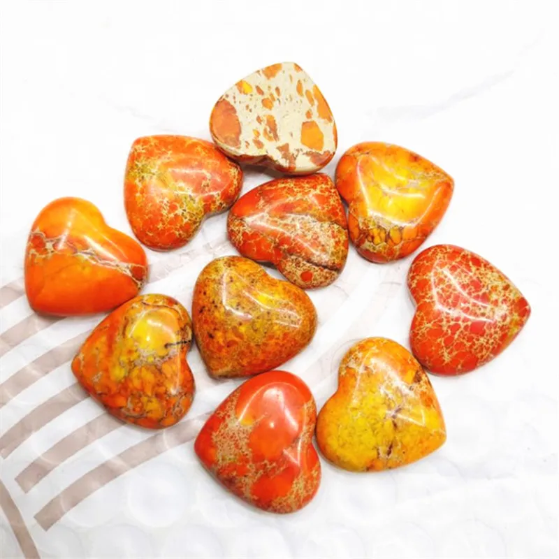 

3 шт. 20 мм природа императорская яшма кабошоны в форме сердца без отверстия 3 цвета модные DIY бусины аксессуары Лучшие украшения