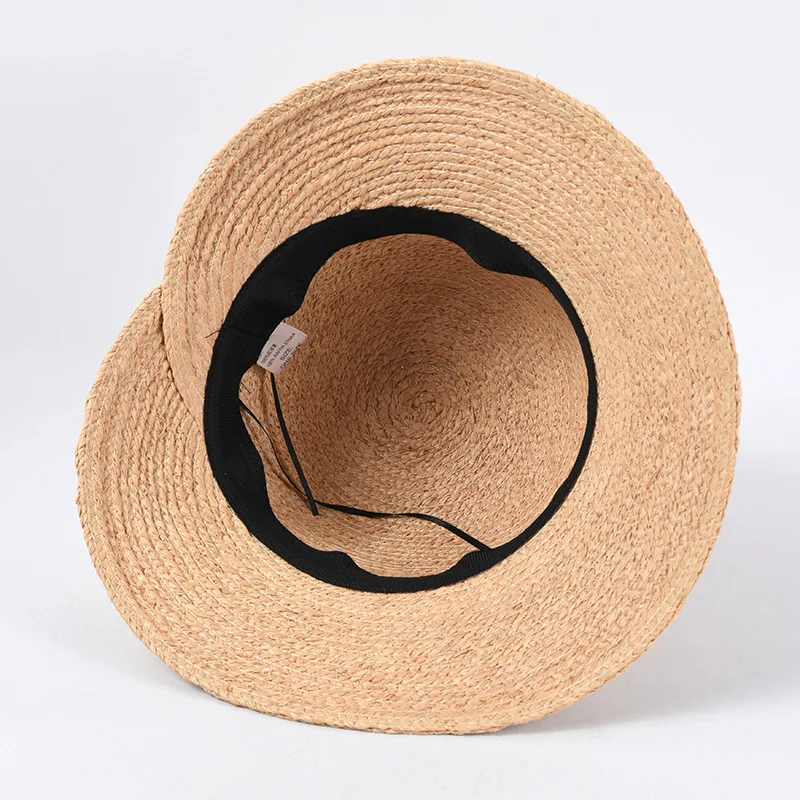 Шляпа от солнца Fibonacci из рафии Женская Соломенная пляжная Панама с широкими