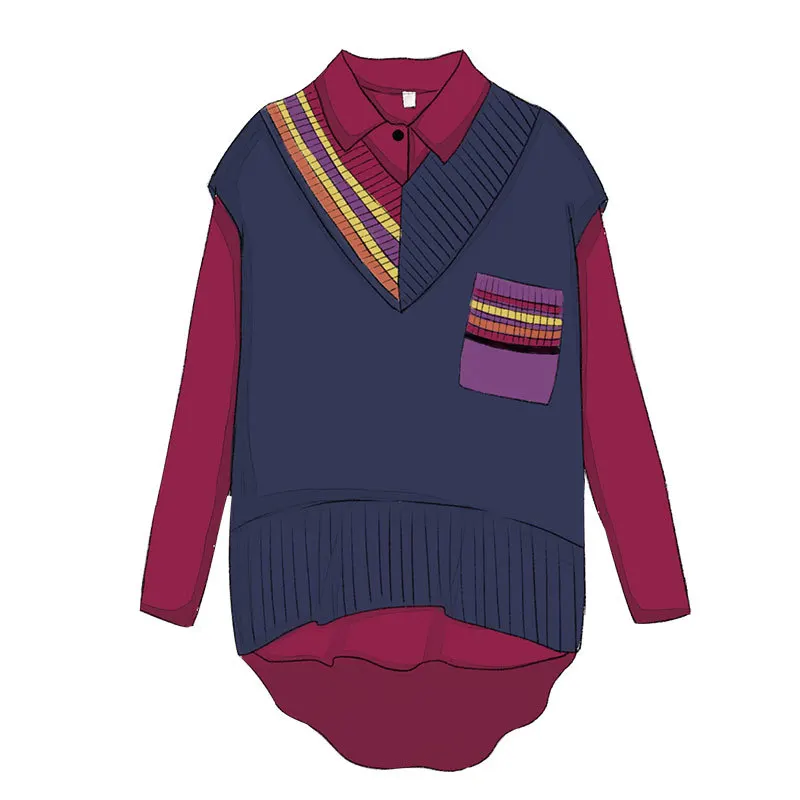 

2PCS Set Kpop IU Lee Ji Eun Vest Corduroy Long Sleeve Oversize Shirt Women Top Blouse New