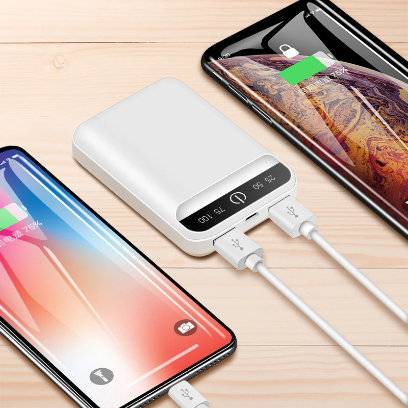 Внешний аккумулятор 10000 мАч портативное зарядное устройство двойной USB внешний