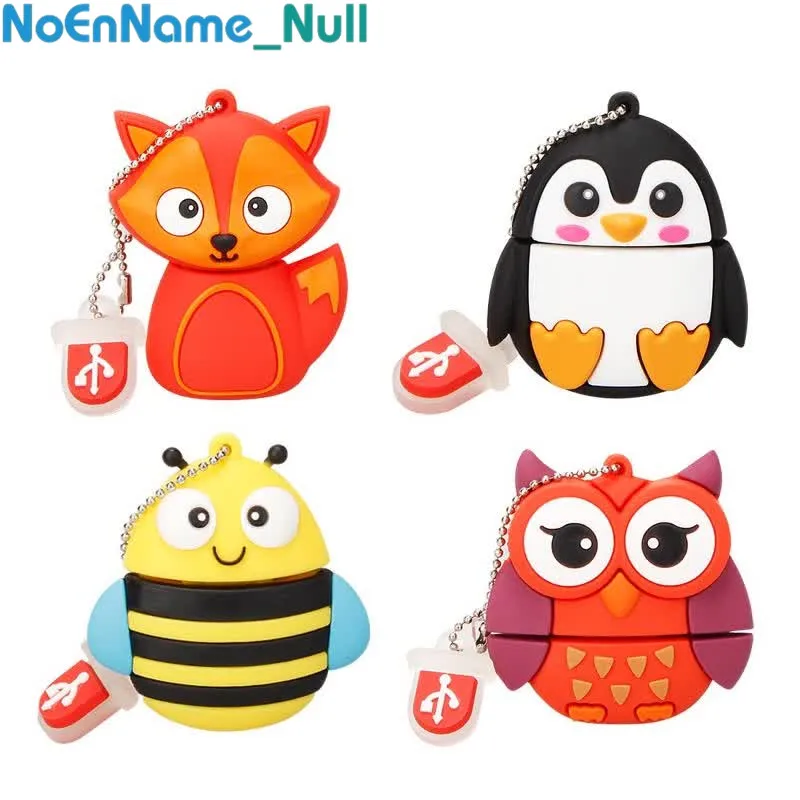 

cartoon cute penguin owl fox pendrive pen drive 4GB 8GB 16GB USB flash drive 32GB 64GB memoria stick 128gb animal free shipping