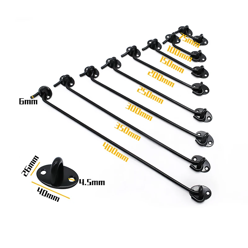 75/100/150mm Cabinet Door Showcase Gate Window Latche Hook Eye WindProof Silent Lock windproof hook Wind Brace Cabin | Обустройство