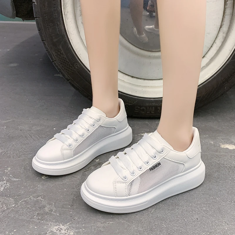 

Mesh breathable ins small white shoes women's 2021 autumn new leisure student thick soled shoes women's fashion