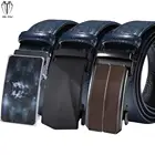 Мужские ремни для костюма наивысшего качества из натуральной кожи синего и темно-синего цвета, автоматический пояс с пряжкой, ремешки для платья, джинсы, официальные, повседневные