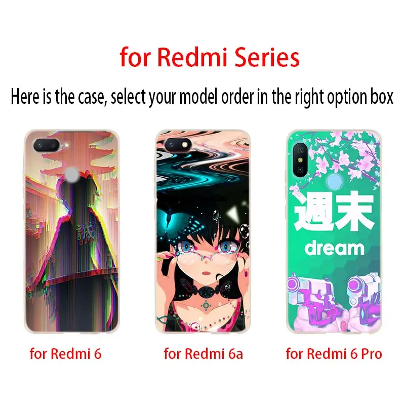 Мягкий силиконовый чехол из ТПУ для Xiaomi Redmi 9a 8 8A 7 7A Note 10 9 Pro Max 10S 9S Y3 Vaporwave блестящий