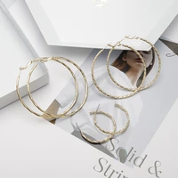 hot sell gold color genuine fashion korean simple hoop earrings for women men charming chic party jewelry accessories