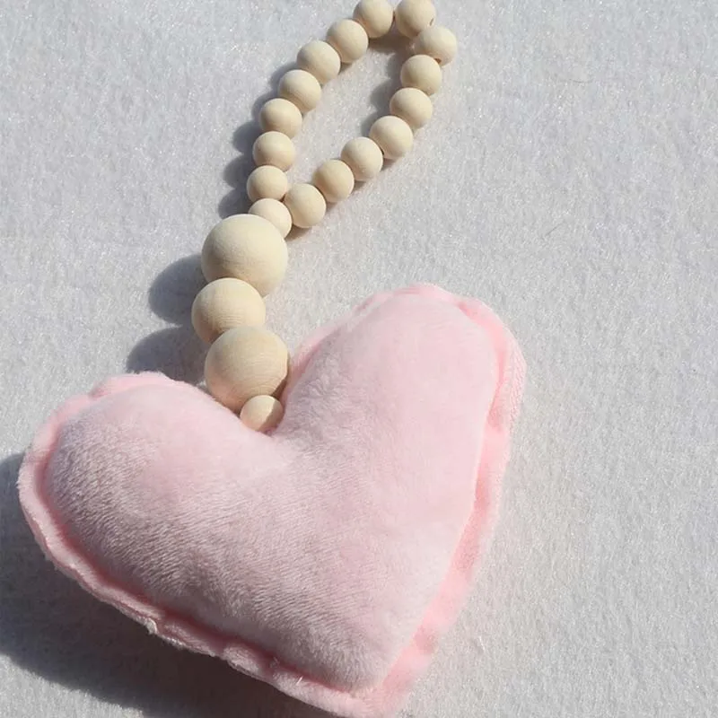 

1Pcs Nordic Style Wall Hanging Ornaments Wooden Beads Star Heart Shape Dream Catcher For Kids Girls Room Decoration Accessories