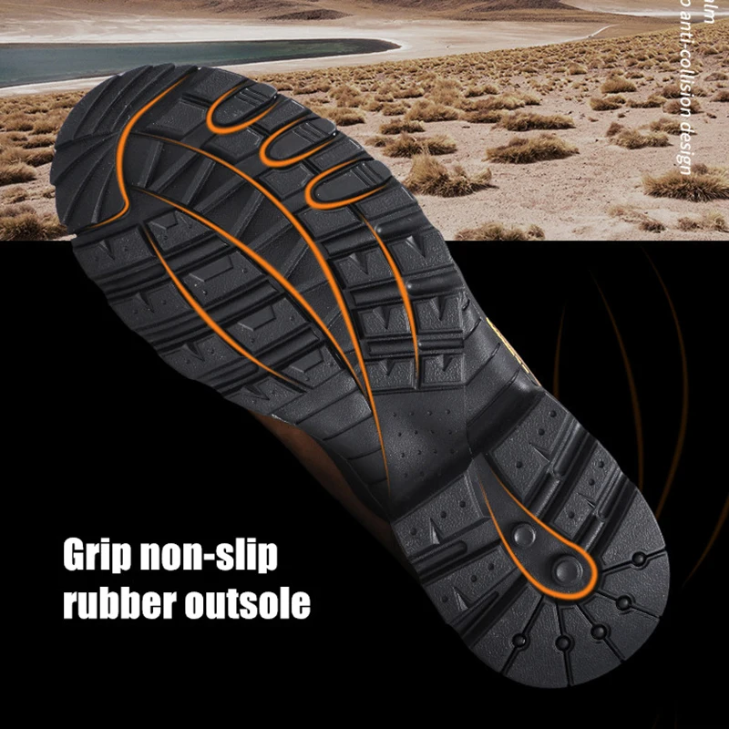 HUMTTO Waterproof Hiking Shoes Outdoor Mens Climbing Camping Men Boots Genuine Leather Professional Trekking Mountain Sneakers