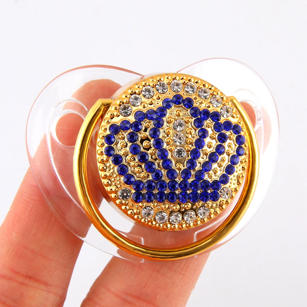 Роскошная прозрачная Детская Соска пустышка со стразами в виде короны подарок