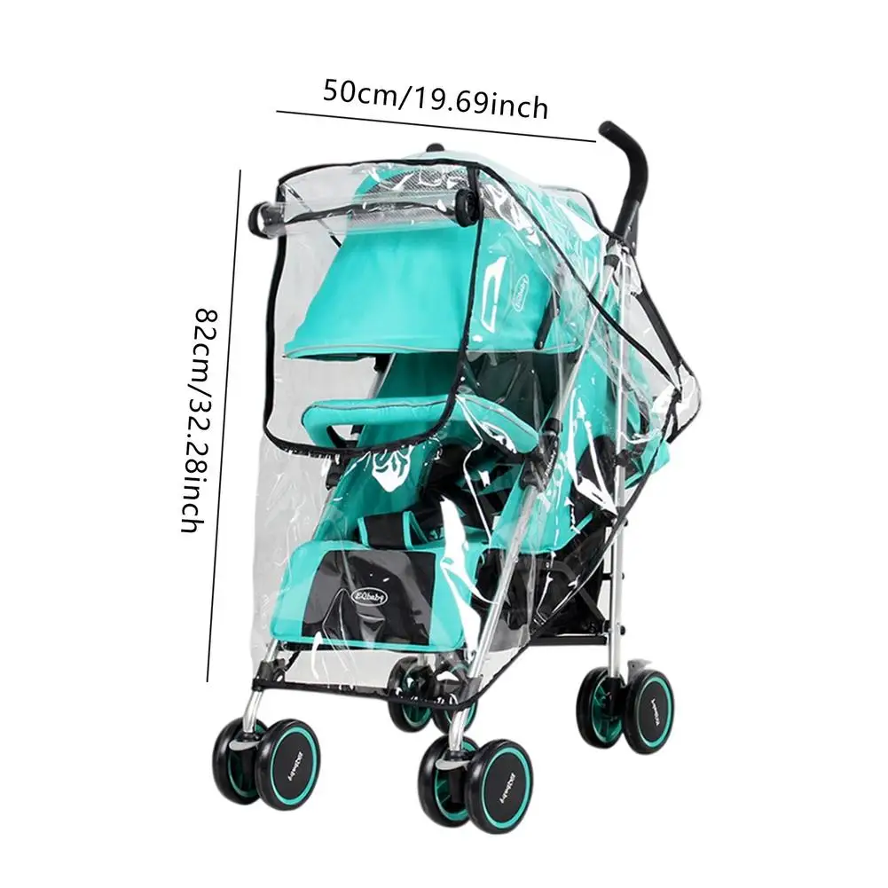 Jogging Stroller Rain Cover Universal High Transparent Baby Weather Shield With Zipper Opening Ultra-thin EVA For |