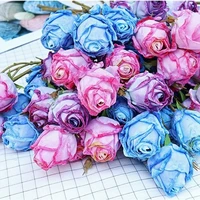 three headed artificial flower european retro style single branch 45cm photo photography props family party decorations