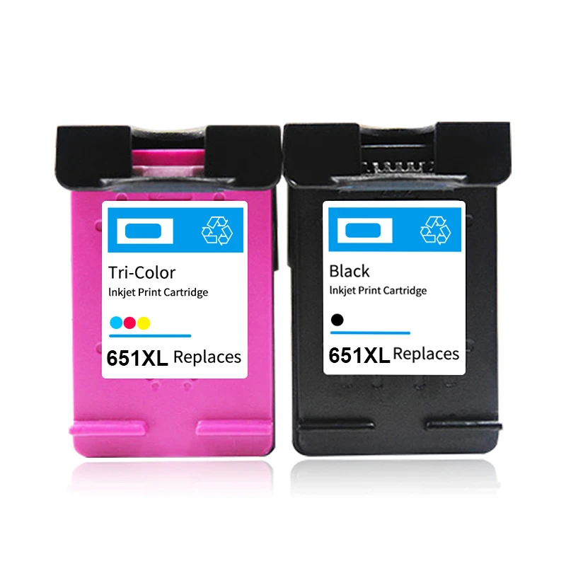 BK/TRI COLORS переработанный чернильный картридж совместимый для hp 651 XL чернила с