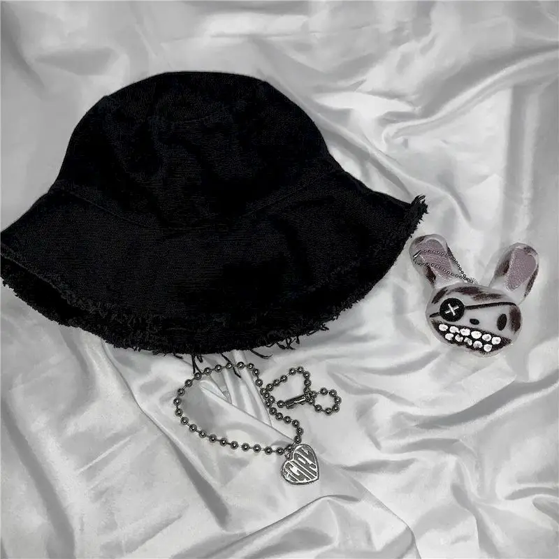 Панама в стиле Харадзюку Женская черная шляпа рыбака модная повседневная