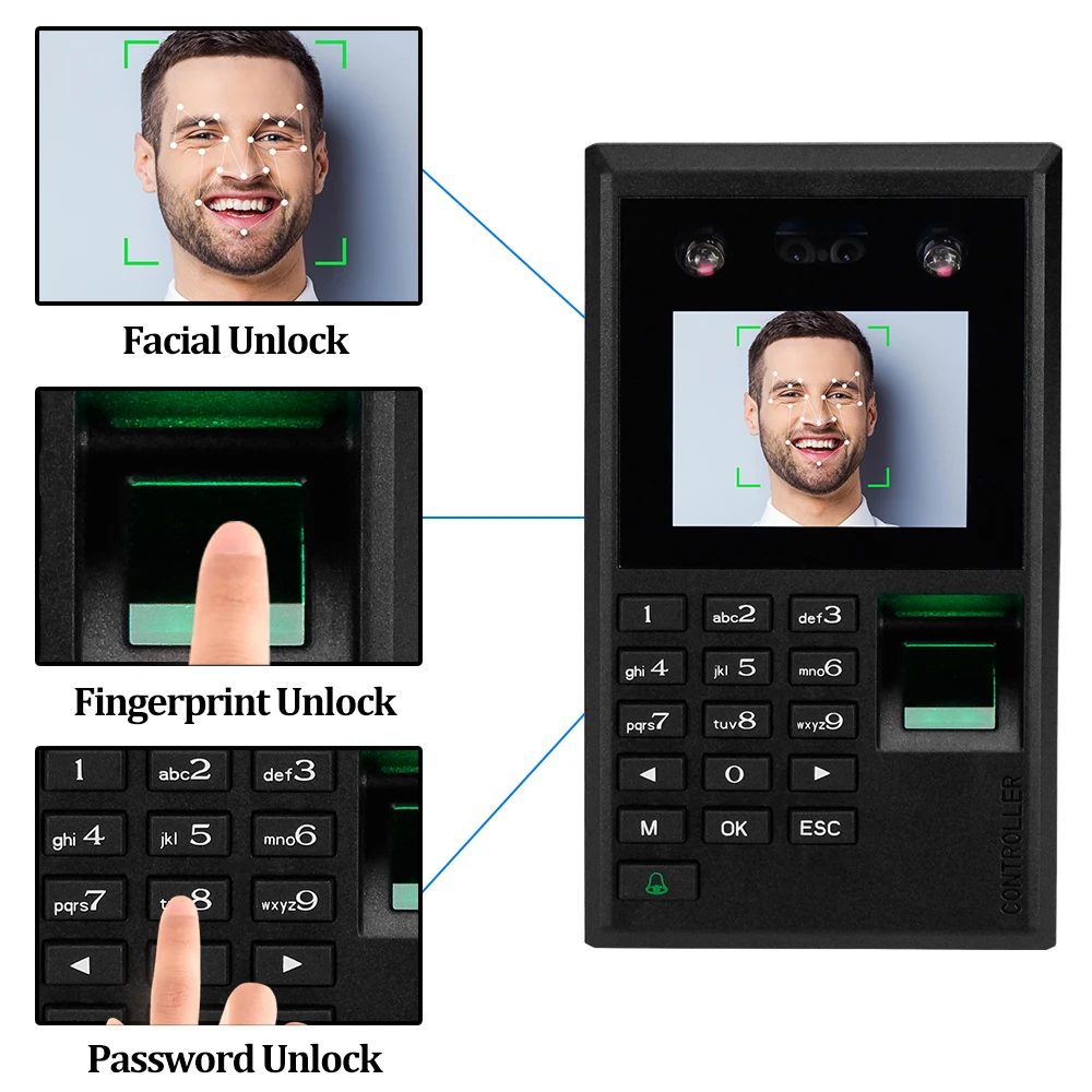 Система контроля доступа лица отпечаток 2 8 дюйма биометрическая парольная