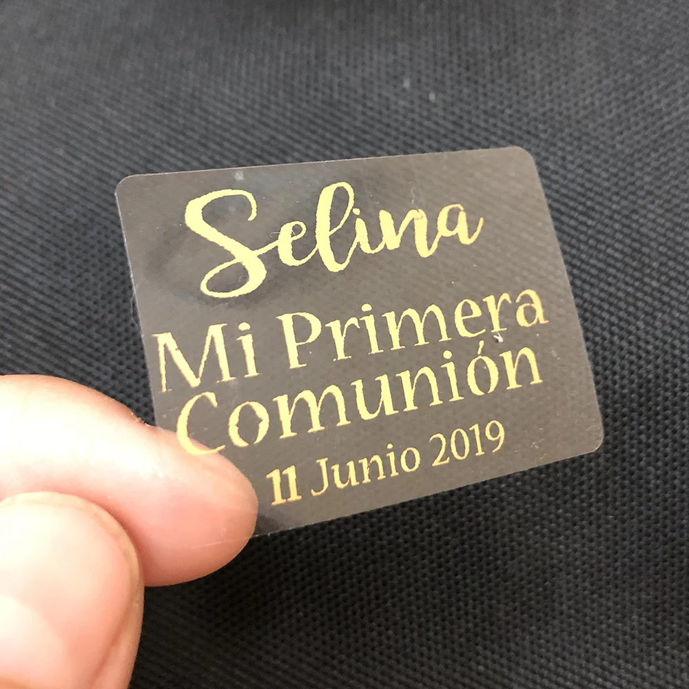 Прозрачные наклейки для первого причастия PRIMERA Comunion персонализированные 1/2