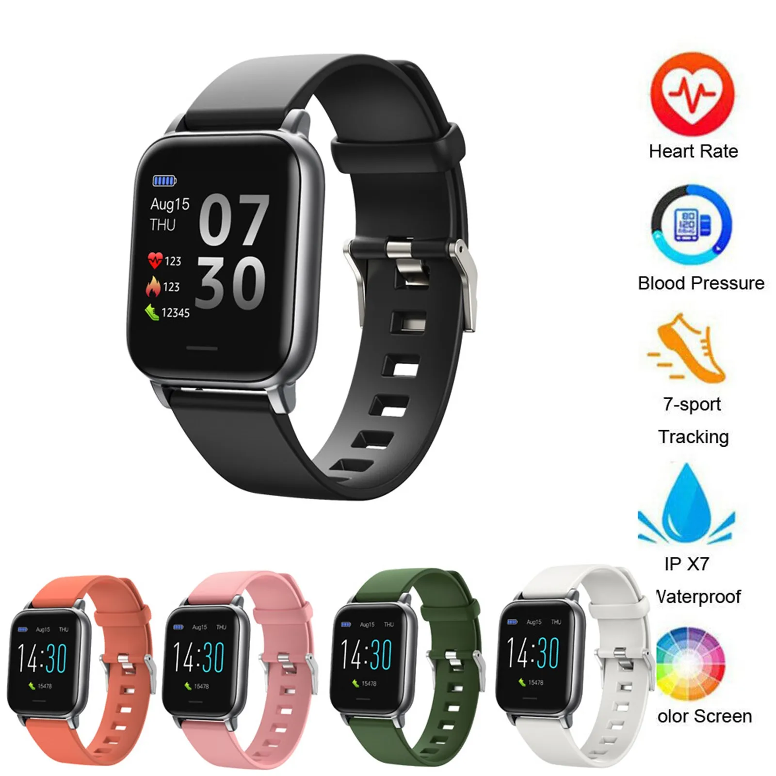 

Смарт-часы S50, Ip68, с датчиком температуры и пульса