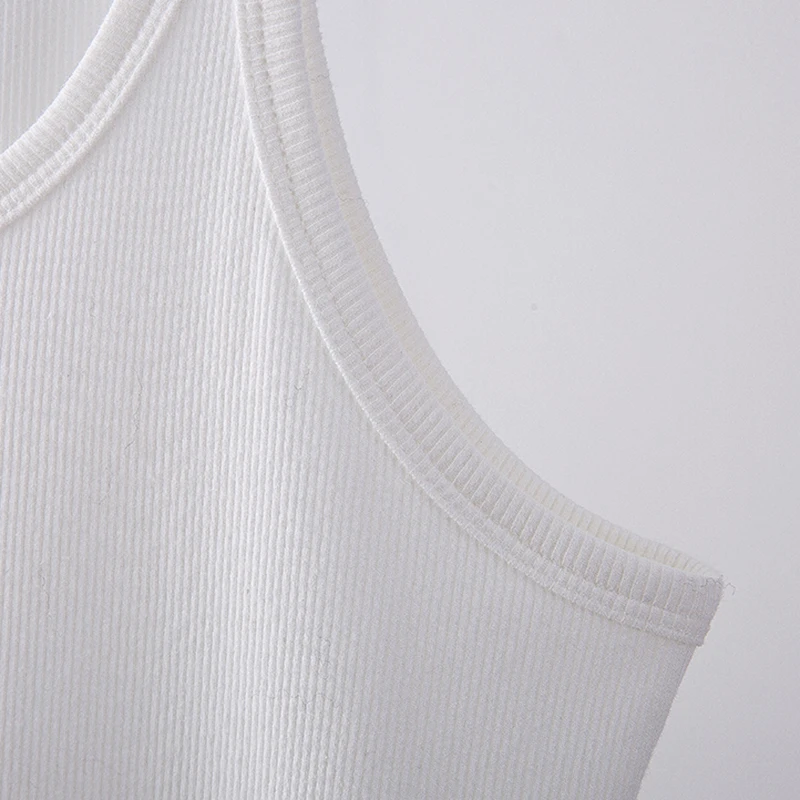 

Casual Slim Tank Top For Women O Neck Sleeveless Female Summer Patchwork White Vest Fashion New Clothing Style