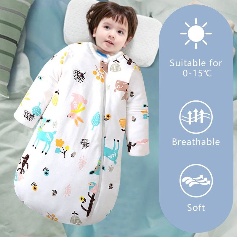

Summer Cotton Sleep Bag Baby Sleeping Bag with Sleeves Sleepsack Blanket Bedding Cartoon Envelope Sleepsack Sacs De Couchage