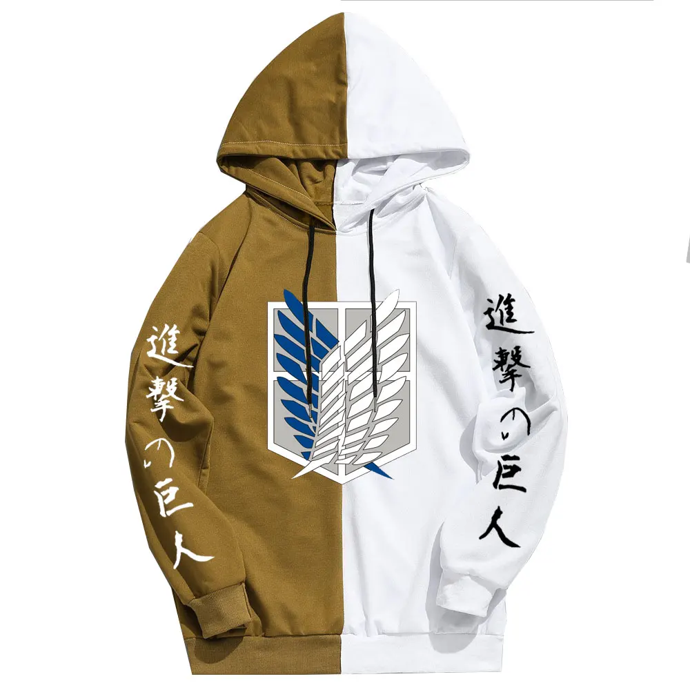 

Attack on Titan Hoodie Solid Color Hoodies Pullover Sweatshirt Harajuku Thin Clothing Wings of Liberty Graphic Logo Print Hoody