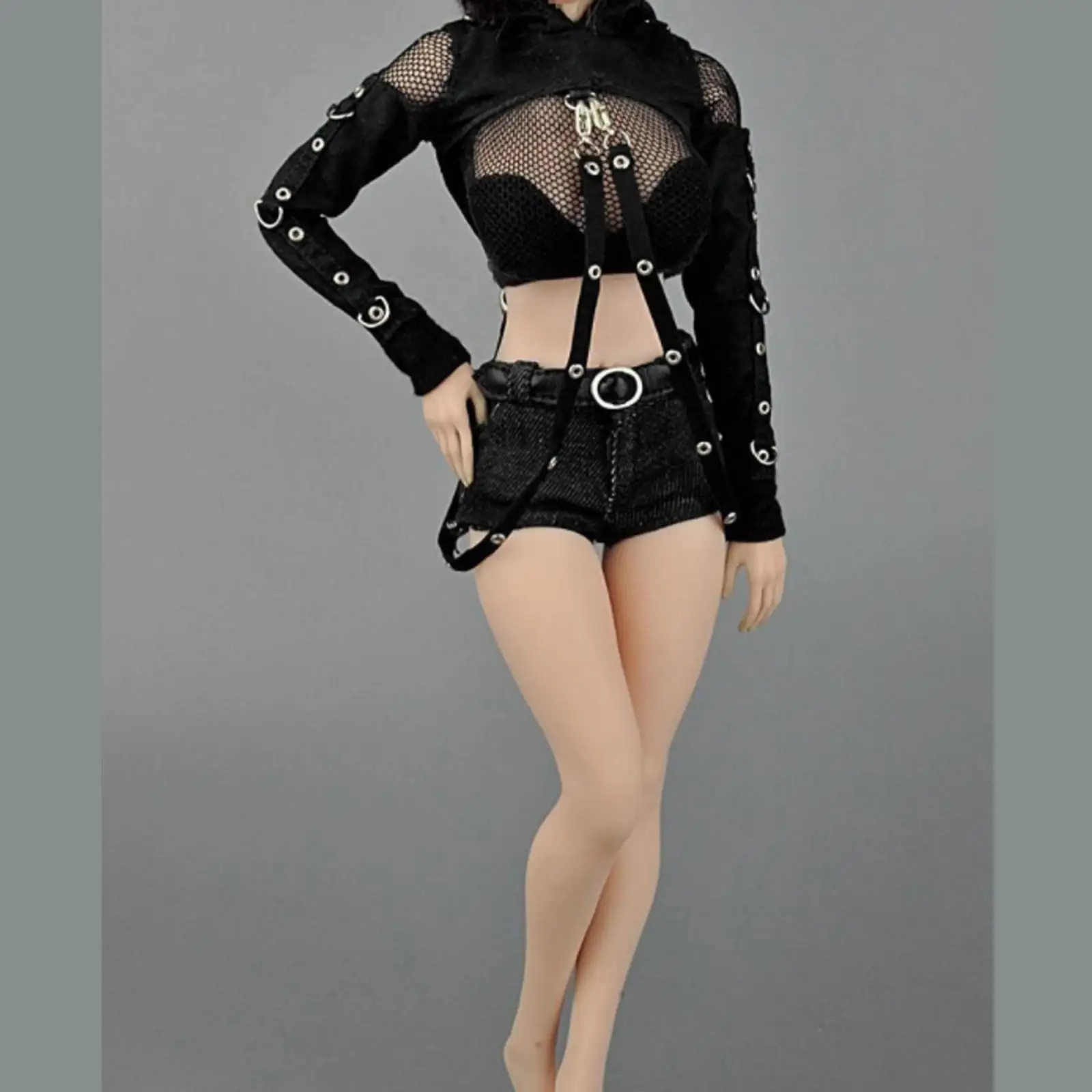 Костюм 1/6 женский фигурный топ с капюшоном черный для кукол игрушки HT 12 дюймов |