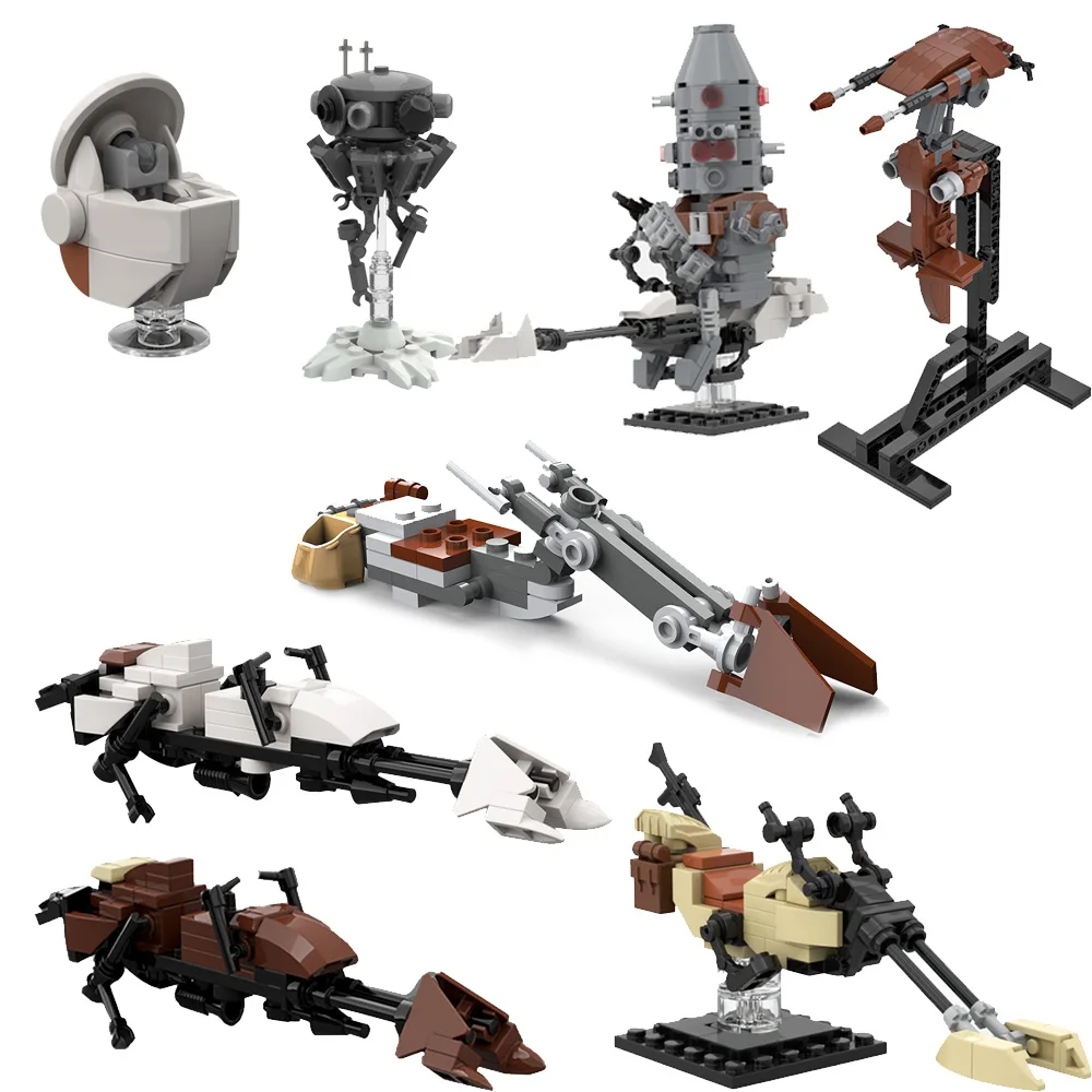 

MOC Movie Probe military weapon Robot Speeder Bike Building Blocks Model Assembly Bricks Construction Toys Kids Gifts