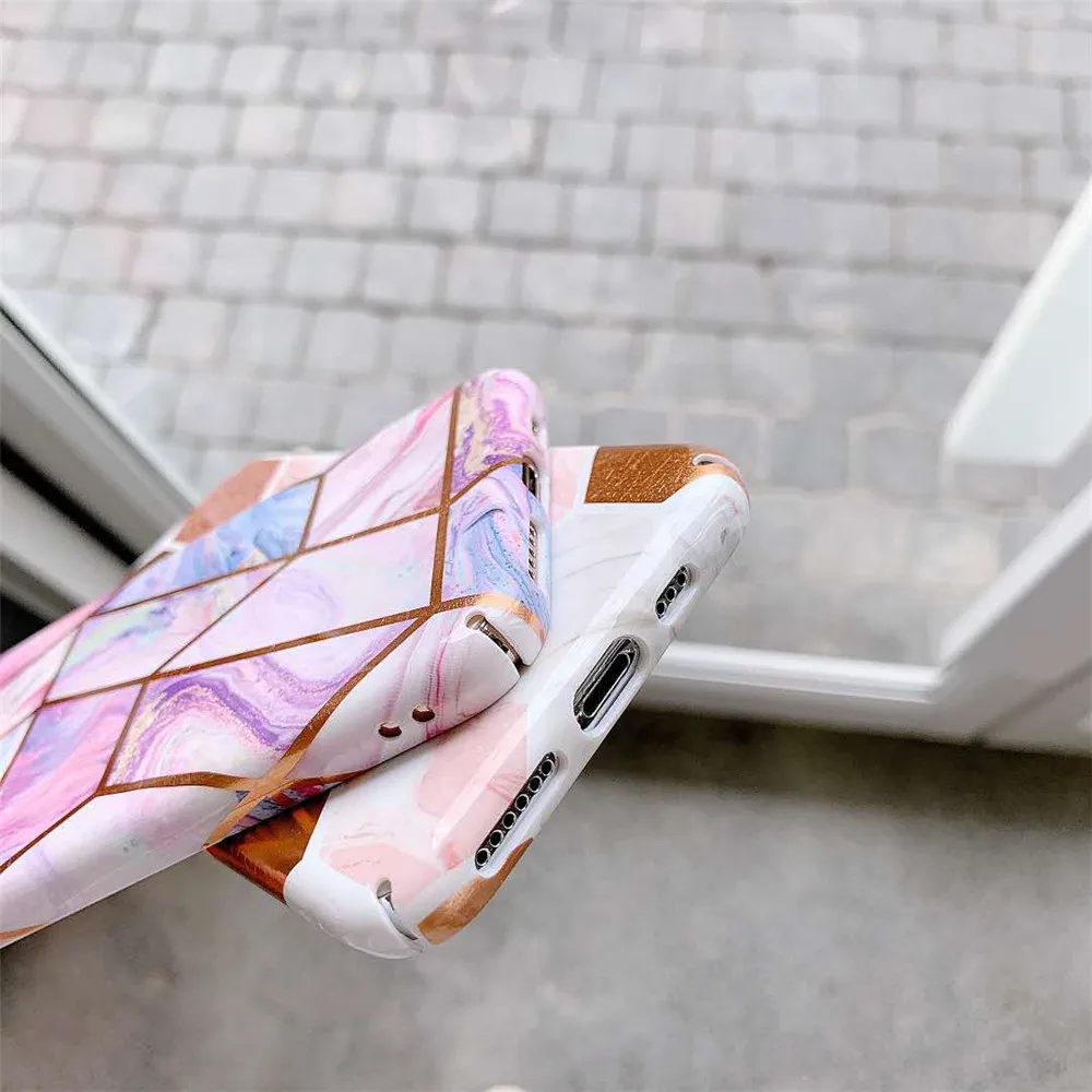 Чехлы для телефонов с мраморной текстурой золотого Дейзи ананаса IPhone 11 Pro Max X XR XS 6