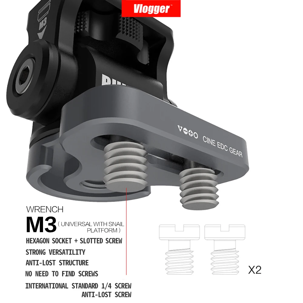 Vlogger VRM23 Ballhead Adjustable Monitor Bracket Gimbal Accessory Camera Cage Rig Adapter Cable Wire Holder Protector kit | Электроника