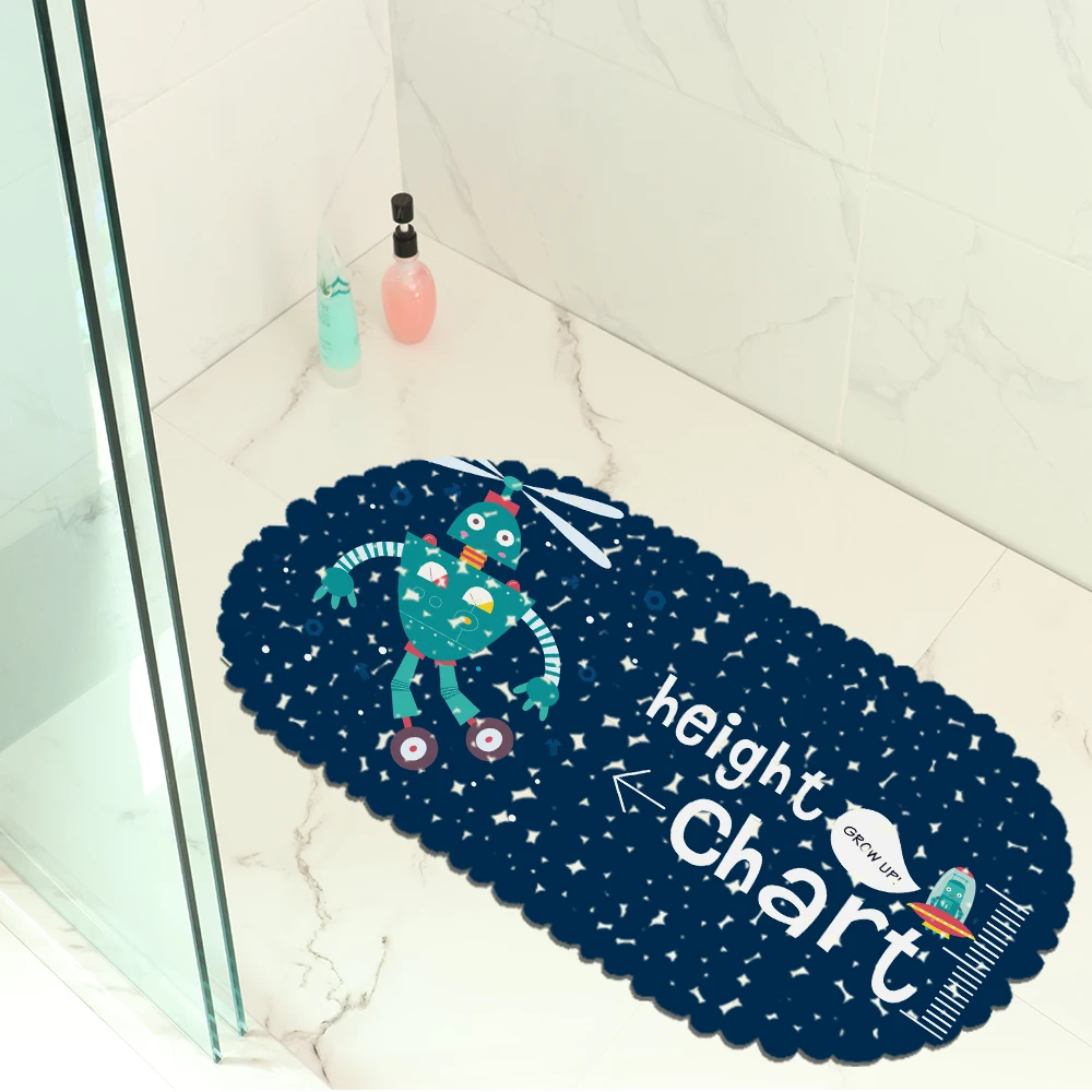 Bathroom Decorative Oval Shower Pad Non-slip Sucker Bath Mats Eco-friendly Carpet Cartoon Animal PVC Rug | Дом и сад