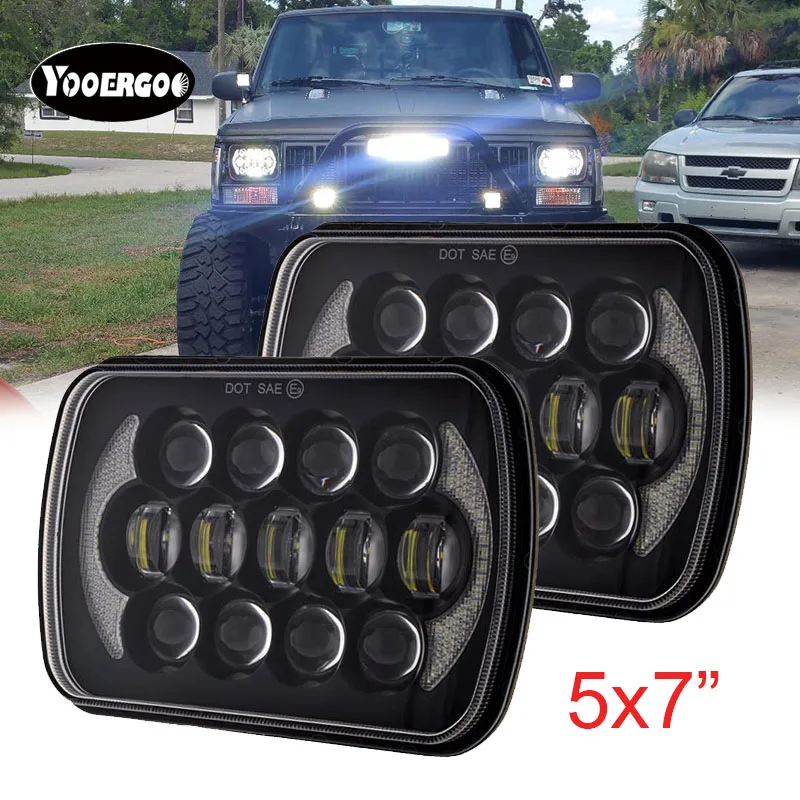 105 Вт 7x6 5x7 светодиодный ные прямоугольные фары для Jeep Wrangler YJ Cherokee XJ H6054 H5054 H6054LL 69822