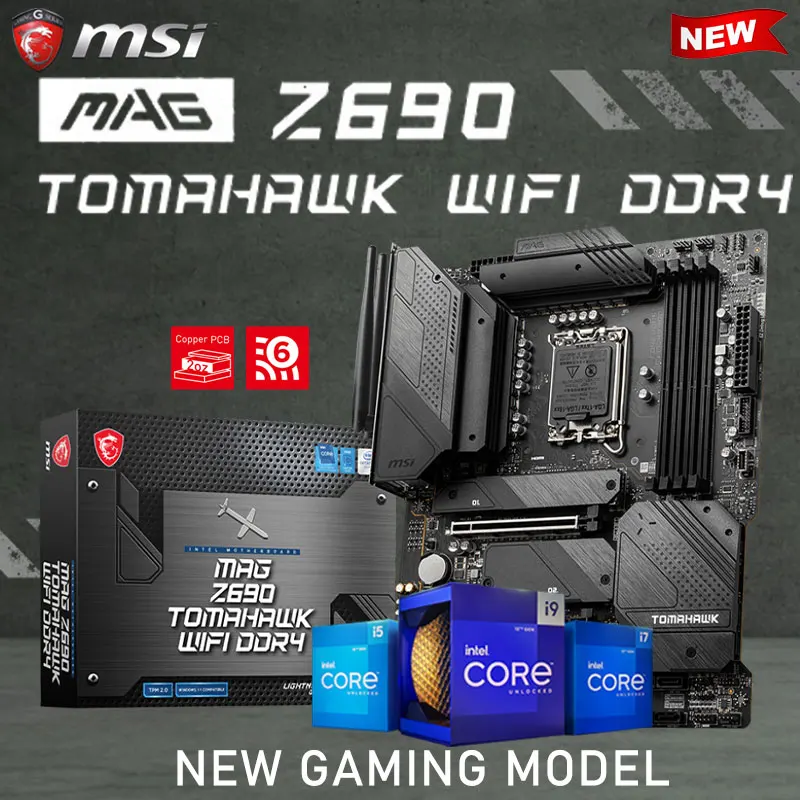 

LGA 1700 12th Gen Intel MSI MAG Z690 TOMAHAWK WIFI DDR4 Motherboard 128GB M.2 PCI-E 5.0 GAMING Z690 Placa-mãe Desktop ATX Z690