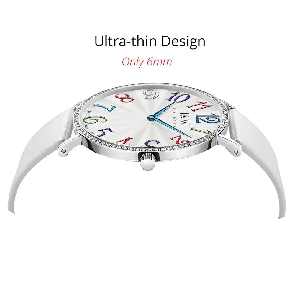

Reloj mujer Switzerland Made Watch Women I&W Ultra-thin 6mm Ladies Watch Luxury Watches 2020 Sapphire Glass Silver diamond Clock