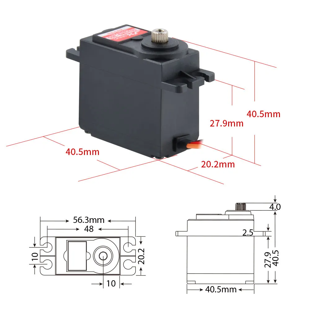 

JX Servo PDI-5521MG-360 36020kg Steering Digital Metal Gear Core Servo with High Torque for 1/10 1/8 RC Car Robot RC Model DIY