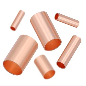 Медная Соединительная труба 100 шт., Соединительная труба, маленькая медная труба, промежуточное соединение, труба прямого давления холодного прессования