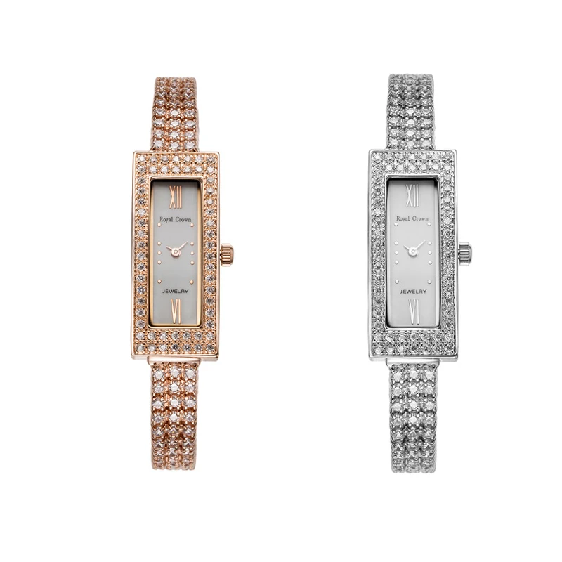 MIQIAO Fashion Jewelry Women's Watch Waterproof Square Watch Diamond Zircon Band Chain Quartz Ladies Dress Rose Gold Color 2020