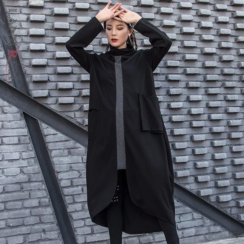 LANMREM 2021 новая весенняя женская одежда Водолазка с длинным рукавом пуловер на