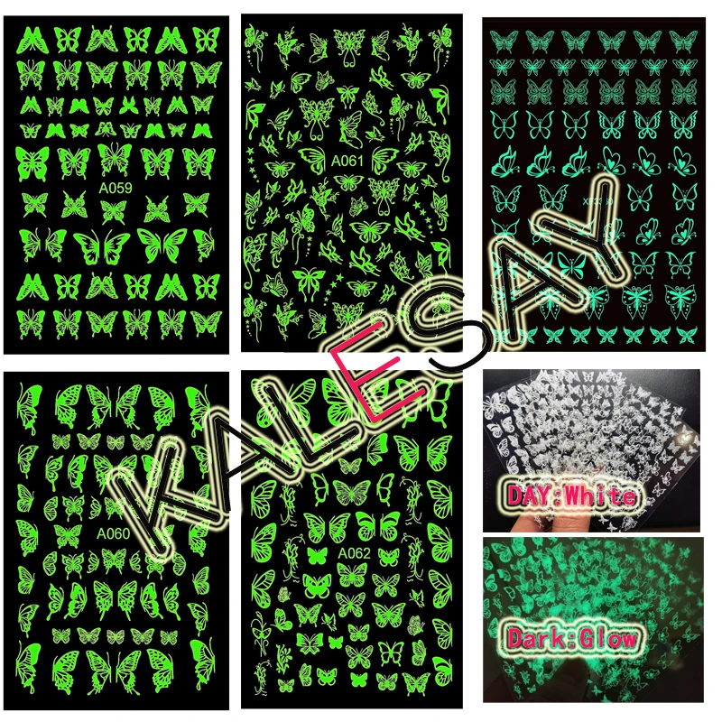 

Cartoon Beauty 3D Nail Art Sticker Decal Decoration 12 Color Butterfly Nail Sticker Back Glue Manicure Sticker on Nails Design