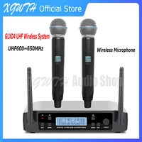 xgwth uhf wireless microphone system glxd4 with bodypack cordless lapel headset handheld mic frequency adjustable for karaoke dj