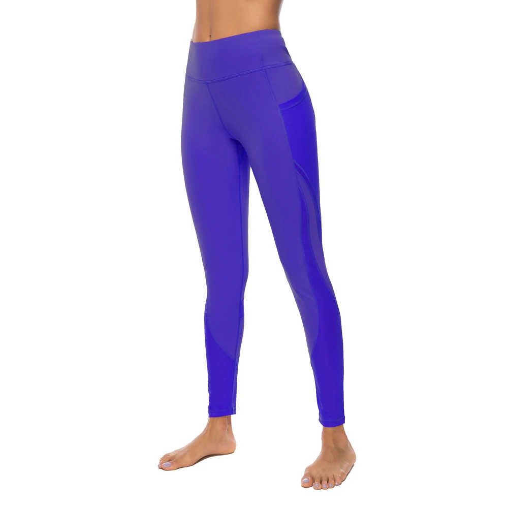 Леггинсы для йоги с карманами женские спортивные штаны бега леггинсы Стрейчевые