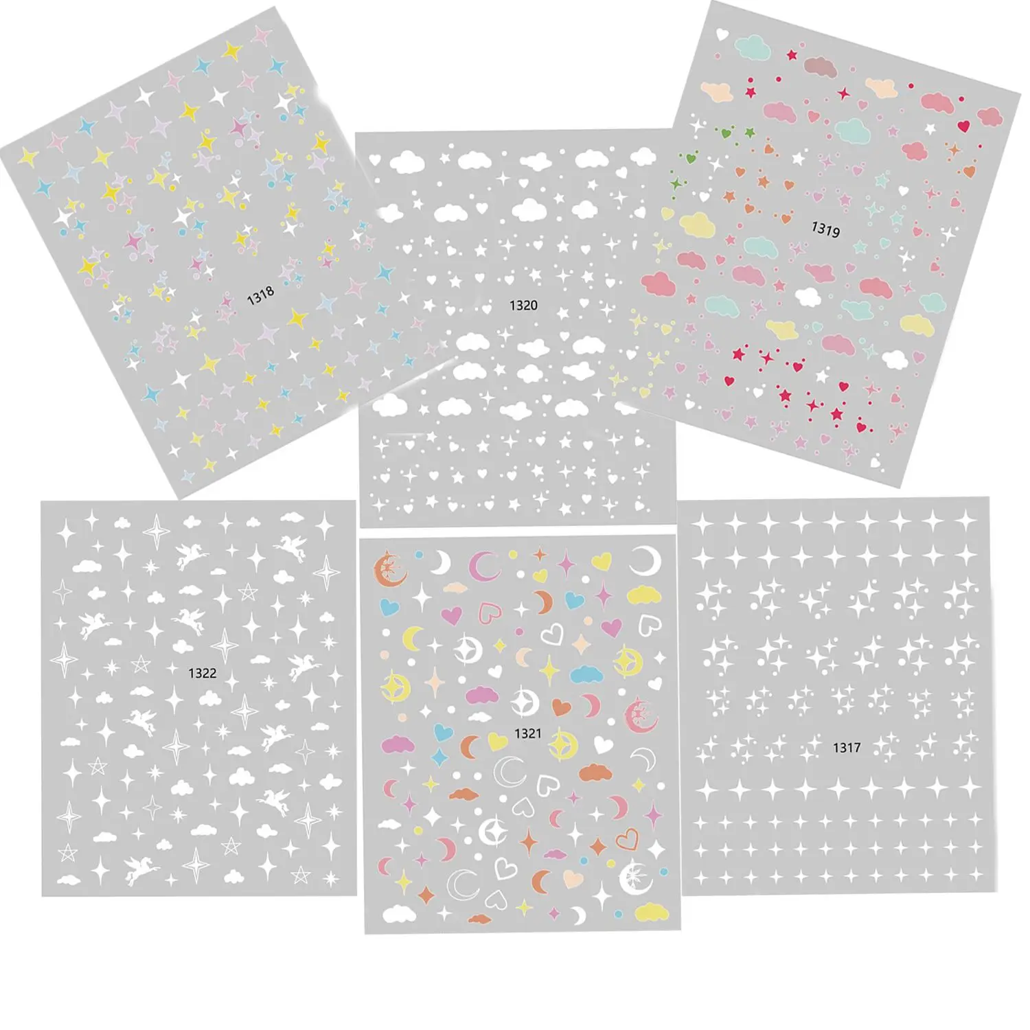 

Supplies Nails Beauty DIY Salon Star Cloud Nail Sticker Nail Art Sticker Nail Art Decorations Nails Sticker for Summer