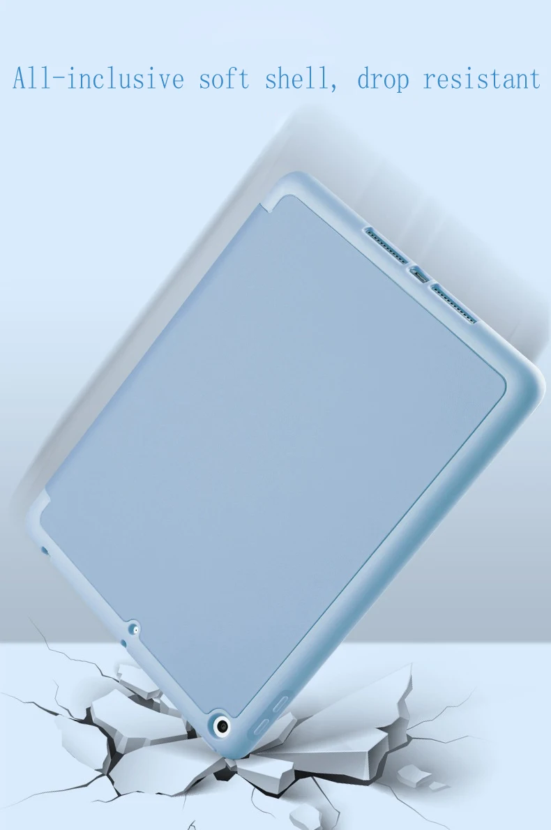 

Case for ipad 10.2 inch 2019 release 7th cover With Pencil Holder Smart PU Leather Soft Silicone shell A2197 A2198 A2199 A2200