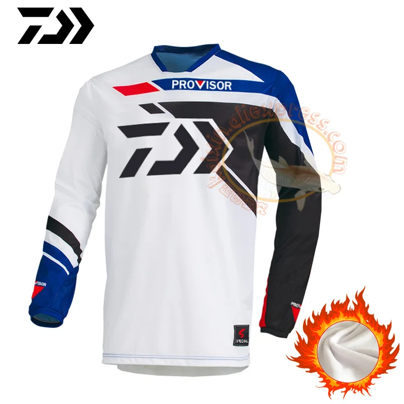 

New Arrive Plus Velvet Winter Daiwa Dawa Men Fishing Shirt Breathable Hygroscopicity Keep Warm Anti-UV Fishing Clothing XS-5XL