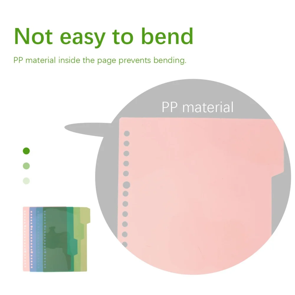 

5 Sets/20pcs Colorful Page Classified Labels Paper Tab Dividers Durable Stationery Supplies for Office Notebook School (Green,