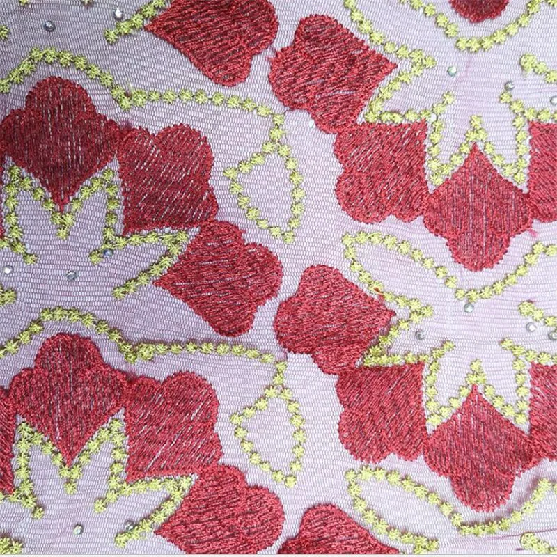 Hot Sale African Lace Fabric For Wedding France Tulle Embroidered lace High Quality With bead 5yards/lot | Дом и сад