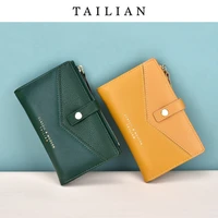 designer 2021 new multi color ladies luxury simple wallet handbag female lychee pattern stitching coin purse cute wallet