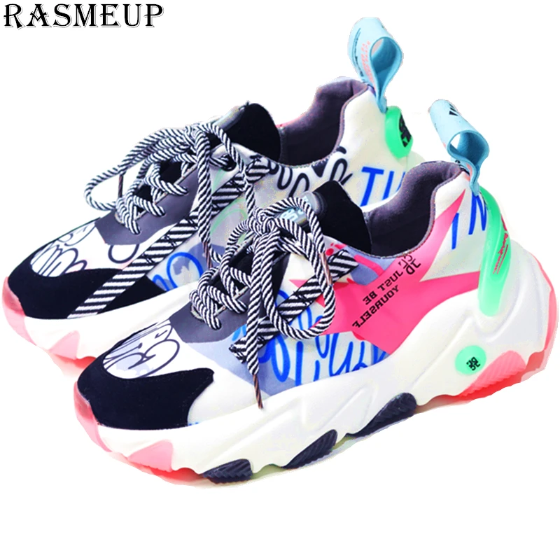 RASMEUP женские кроссовки в уличном стиле женская дышащая обувь на платформе