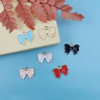 jeque 10pcs lucky bow floating enamel charms alloy pendant fit for bracelet diy fashion jewelry accessories